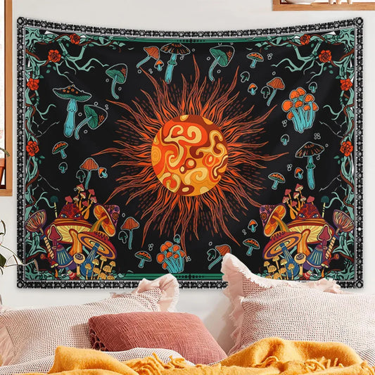 Sun & Moon Horoscope Tapestry โ 75ร58 cm Divination Wall Hanging for Home Decor