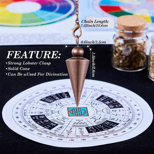 Copper Metal Pendulum โ Dowsing & Divination Tool for Energy Work & Meditation