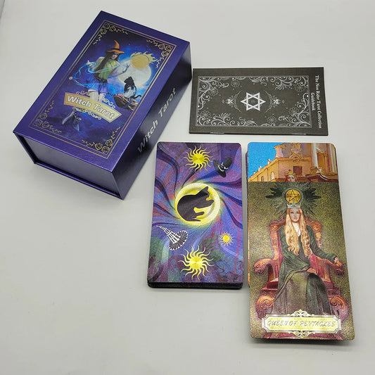 Gold Foil Rider-Waite Tarot Deck – Plastic Hot Stamped Divination Cards for Collection & Readings