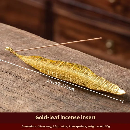Long Leaf Incense Holder – Ash Catcher Censer for Meditation & Home Decor
